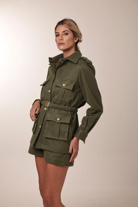 Foto do produto Parka Camila - Lã Verde Militar