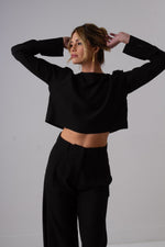 T-Shirt Manga Longa Monica - Preto