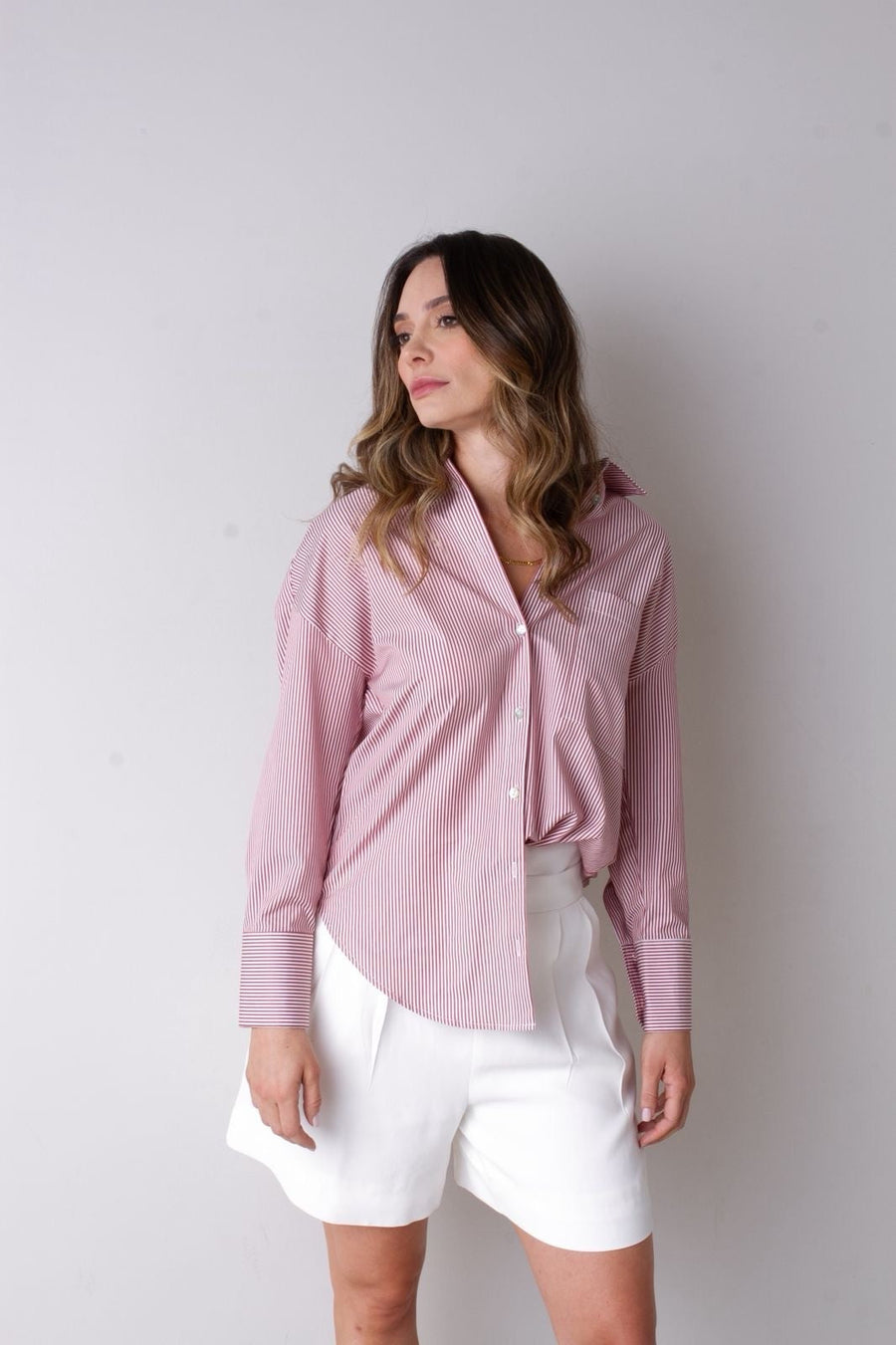 Camisa Antônia  - Vermelho/branco