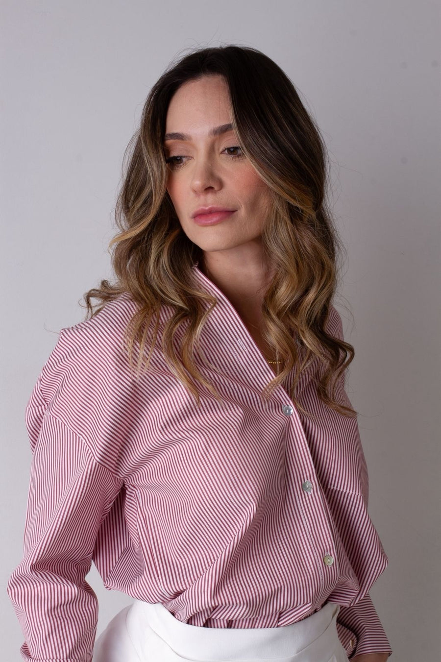 Camisa Antônia  - Vermelho/branco