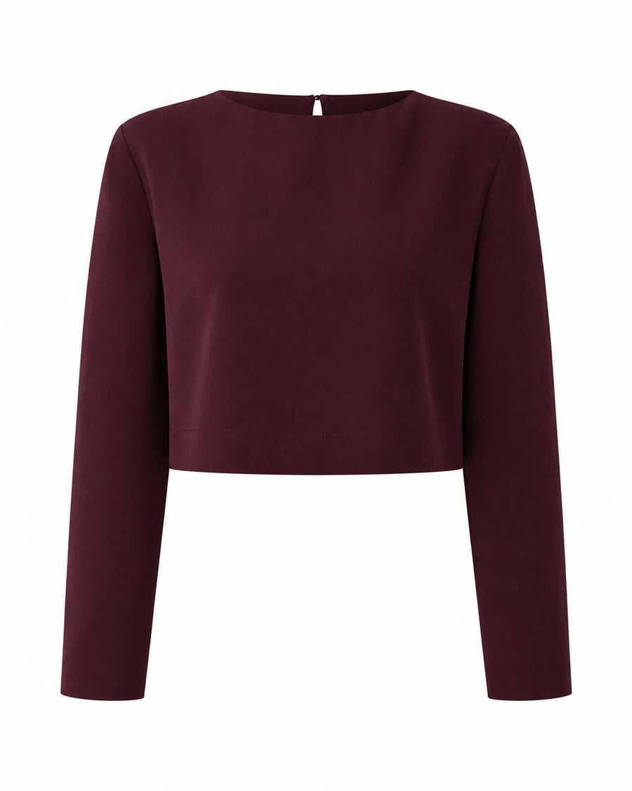 T-Shirt Manga Longa Monica - Burgundy