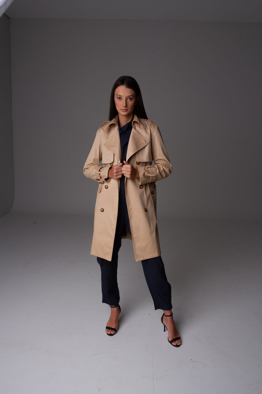 Trench Coat Médio  Mel - Caqui