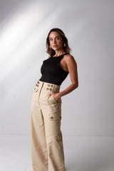 Calça Trench - Caqui