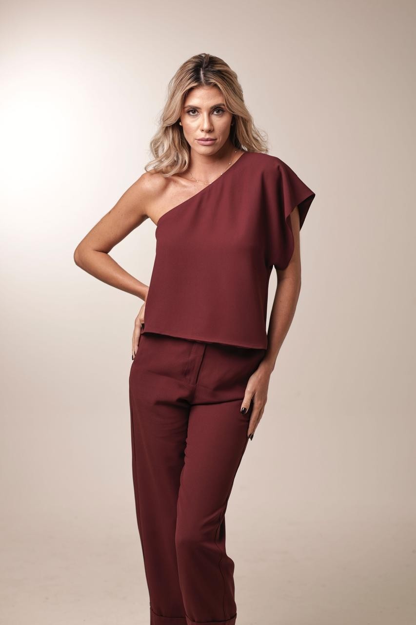 Blusa Nula Manga -  Burgundy