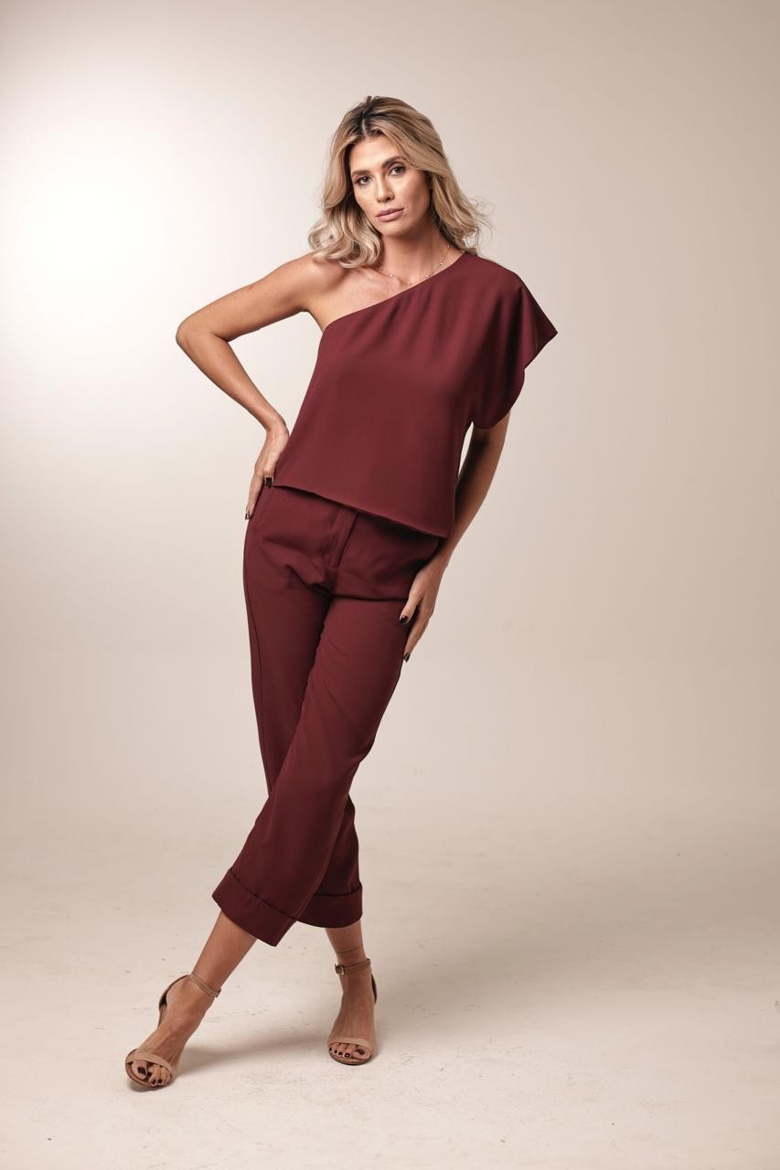 Blusa Nula Manga -  Burgundy