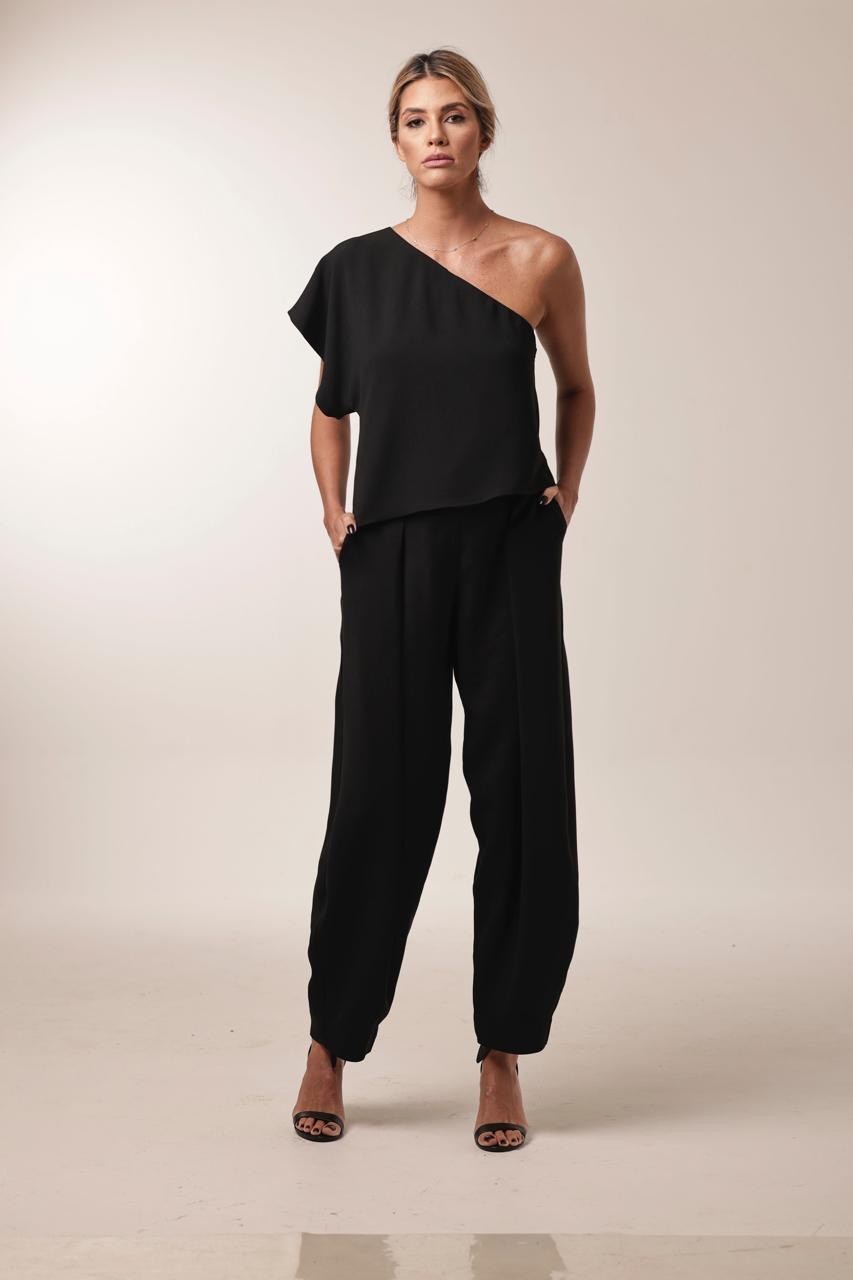 Blusa Nula Manga - Preta
