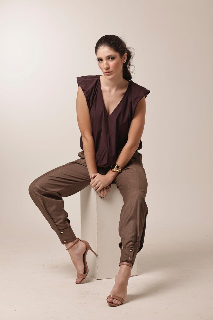 Blusa Borboleta - Café