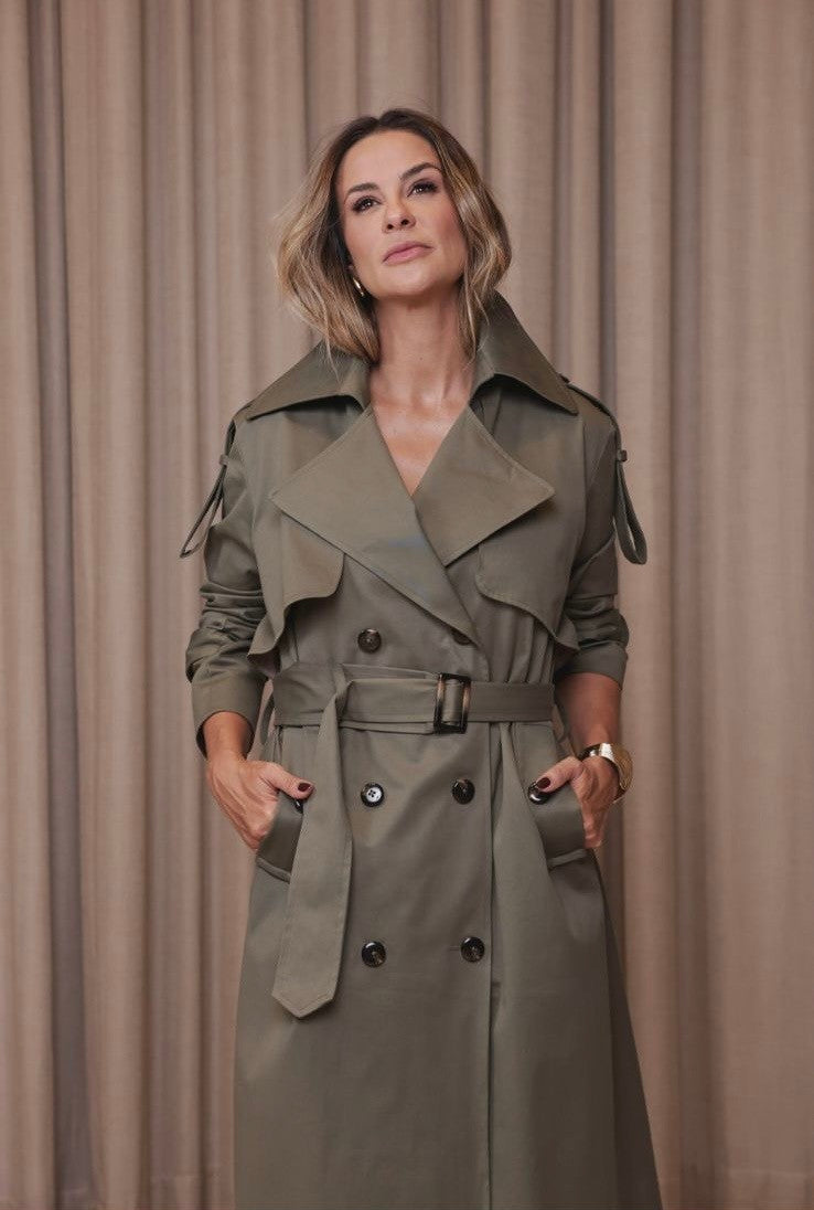 Trench Coat Longo - Verde Militar