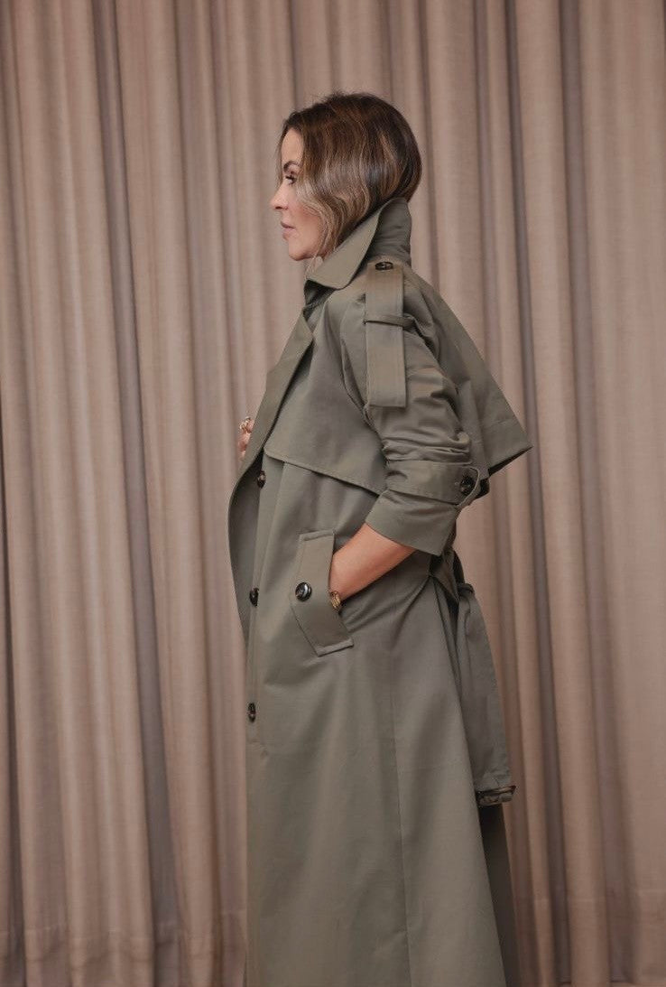 Trench Coat Longo - Verde Militar