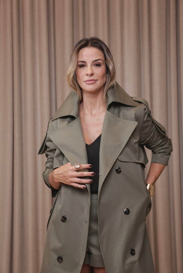 Trench Coat Longo - Verde Militar