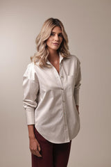 Camisa Antônia - Beje/ Branco