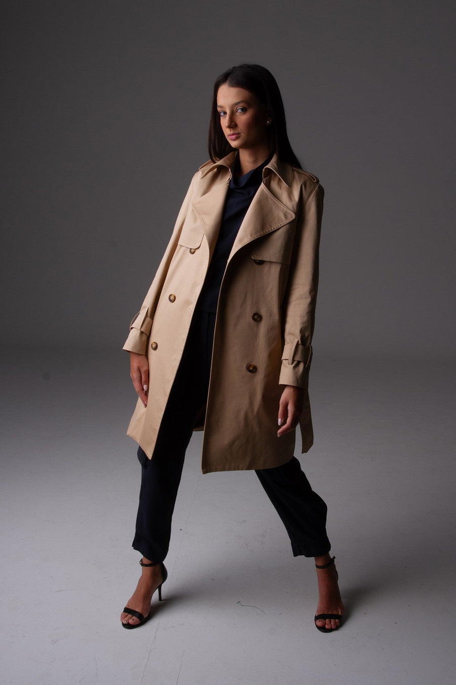 Trench Coat Médio  Mel - Caqui