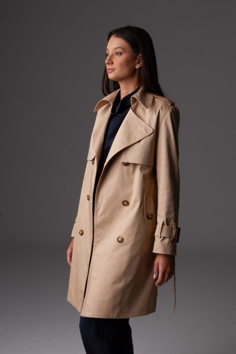 Trench Coat Médio  Mel - Caqui