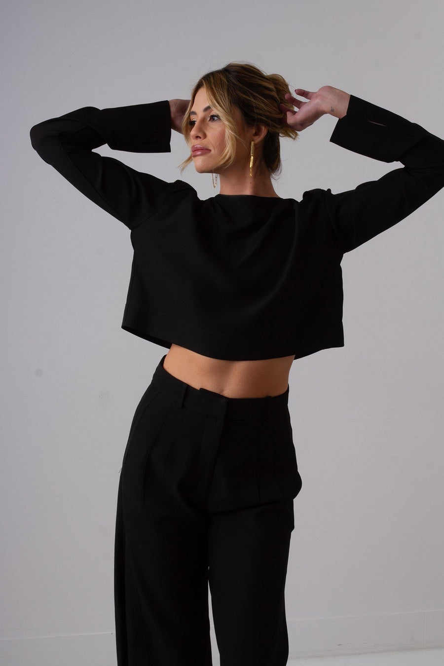 T-Shirt Manga Longa Monica - Preto