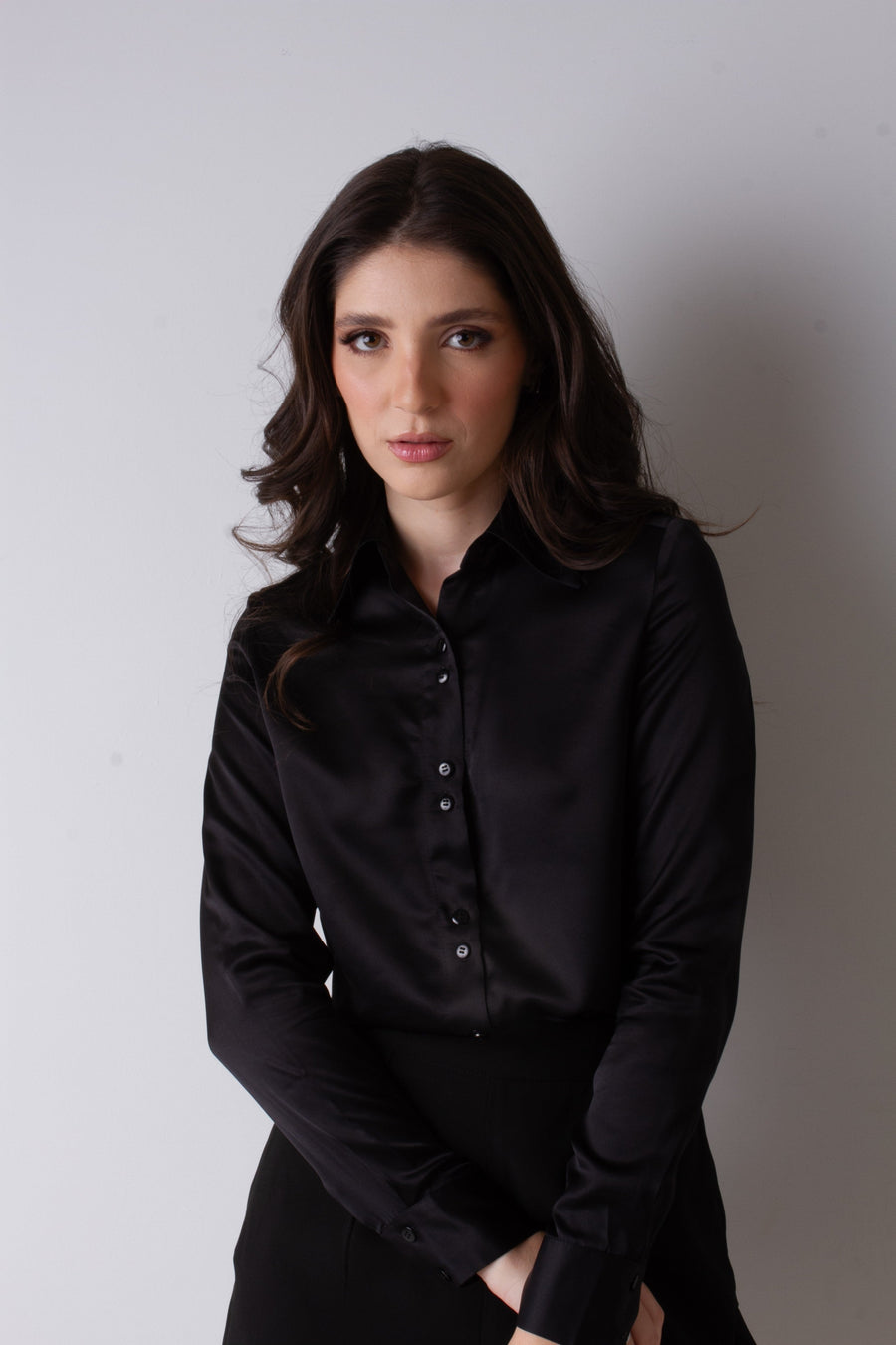 Camisa Seda Isabella - Preto
