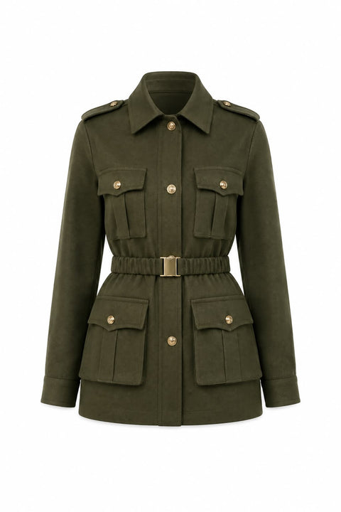 Foto do produto Parka Camila - Lã Verde Militar