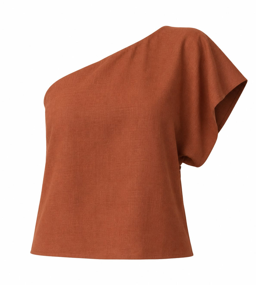 Blusa Nula Manga -  Linho Canela