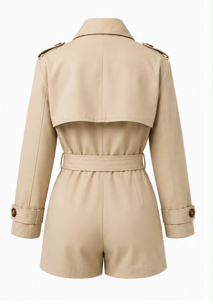 Macaquinho Trench - Sarja Premium Caqui